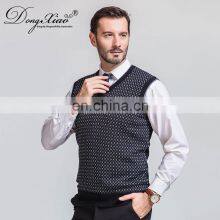 Jacquard Knitting Men's Cashmere Pullover Vest Waistcoat Comfortable V-Neck Style for Spring Season thumbnail-4