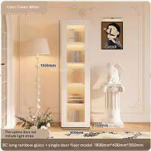 High-End wasserdichter Metall-Schrank-CBT6584 | Französischer kleiner Bücherregal mit abgerundeten goldenen Griffen und bogenförmigen Regenbogen-Glas-Türen thumbnail-1