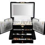 Made-in-China Best Seller Black Wooden Jewelry Box for Travel, Gift Box for Wedding Use thumbnail-1