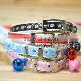 Small Silver Pieces Collar for Cat and Little Dog, Fashion Pet Collar with Bell 1/3