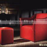 Hotel Chair | Chairs for Waiting Area | Modern Single Sofa With Ottoman HS09 thumbnail-1