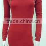 2015 New Arrival Fashion Bodycon Long Sleeve Knitting Womens Sweater Dress,fashion New Ladies Dress Wholesale China