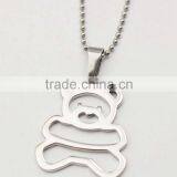 Wholesale Cute Stainless Steel Bear Pendant Necklace thumbnail-2