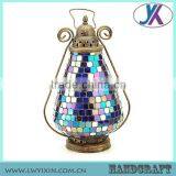 Vintage Handmade Decorative Glass Mosaic Hanging Glass Lantern thumbnail-5