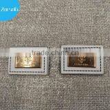 Wholesale Designer Brand High Quality Brand PU Label + Shinny Rhinestone Metal Plate China Manufacturer