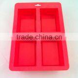 high quality 4 rectangles silicone soap mold eco-friendly feature