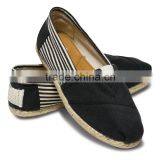 Wholesale Women Canvas Stripe Rope Sole Shoes Flat Casual Shoes thumbnail-2