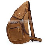 men's genuine leather backpack cross body chest bag