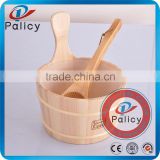 Wooden Sauna bucket and scoop with inner