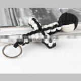 New Fashion Whole Handmade Braided Cross Metal Ball Paracord Keychain, Cross Keyring