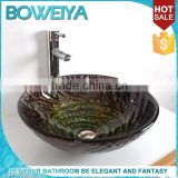 Modern Style Tempered Glass Round Countertop Sink