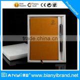 High Quality Luxury Notebook And Metal Pen PU Leather Notebook Gift Set thumbnail-1