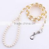 120cm Gold Pearl Goods For Pet Dog Rope Leash For Pet Dogs Chain For Poodle Acrylic Cute Puppy Dog Collar Leash