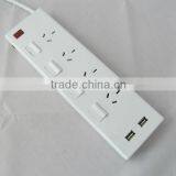 4 Outlets Power Strip With Switch and 2 Usb Socket