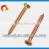 Color Zinc Flat Head Phillips Slot Chipboard Screw