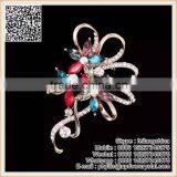 Slae Women Clothes Red Diamond Rose Gold Rose Brooch thumbnail-2