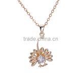 Fashion Peacock Charm Beautiful Gold-tone Clear Cubic Zirconic Necklace thumbnail-1