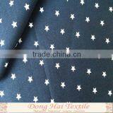 Blue With White Stars Fabric Cotton Polyester Fabric