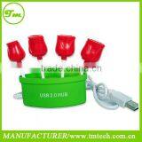 BRAND NEW Flower Shaped 4 Port USB Hub for PC Home Office