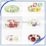 2016 Wholesale Handmade Clear Resin Pressed Dried Rose Flower Bangle for Lover's Forever Gift thumbnail-5
