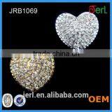 Heart Fashion Metal Rhinestone Buttons