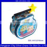 Cartoon Candy Tin/ Cute Handle Tin Box,Handle Tin Box With Lock/Boxes for Packing