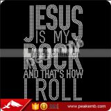 Silver Sequin Jesus is my rock and thats how i roll heat transfers wholesale in Peakemb