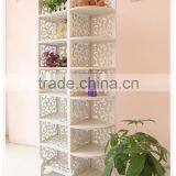 Beautiful Carved Pattern Plastic Corner Shelf Storage Holders FH-BL0748C