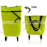 Lightweight Portable Foldable Dot Print Traveling Shopping Trolley Cart Handbag With Wheels thumbnail-3