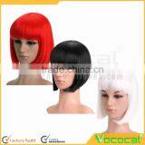 Ladies Straight Flat Bang Short Bob Hair Wig for Halloween Christmas Party Cosplay thumbnail-4