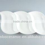 Fashion 3 Divided Leaf Shaped White Ceramic Porcelain Dishes For Restaurant Prices thumbnail-1