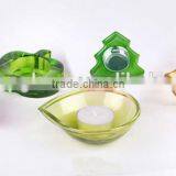 Christmas Tree Shape Glass Candle Holder With Spray thumbnail-1