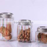 Square Colored Glass Biscute Jar With Display Cover thumbnail-1