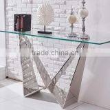 Hot Design Clear Glass Stainless Steel Side Table thumbnail-2