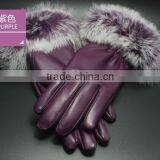 2015 Fashion Winter Leather Gloves Women Fur Gloves Ladies Leather Gloves thumbnail-5