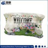 Attractive Welcome White Flower Garden Sign Statue thumbnail-1