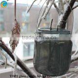 Small Glass Tealight Candle Holders Glass Candle Jar in Grey