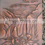 Metal Fish Wall Sculpture With Mountian and Tree Statue thumbnail-1