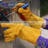 NMSAFETY 16 Inch Brown Split Leather Welding Gloves/working Glove thumbnail-1
