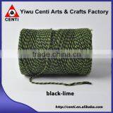 Classical Original Black and Lime Coloured Cotton Bakers Twine Double Colour Cotton Twine thumbnail-1