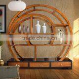 Display Cabinet ORIENTAL SNAIL Natural Teak Wood Furniture thumbnail-1