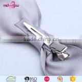 Custom Size Grey Ribbon Boys Mens Bow-tie With Alligator Clip thumbnail-4