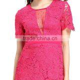 Fashion Lace Patchwork Short Frock Lady Image Skater Dress thumbnail-2