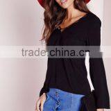 New Arrival Women Scallop Neck Blouse 2016 thumbnail-2