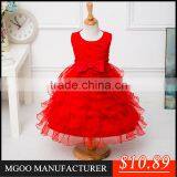 MGOO Hot Selling Factory OEM Kids Party Clothes Baby Princess Dress Pink Birthday Girl Dress Purple/White/Red 2015 thumbnail-1