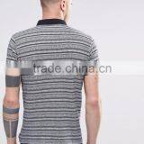Best Sell Custom Men Short Sleeve Striped Yarn Dyed Classic Collar Polo Shirt With All Over Aztec Print Custom Logo thumbnail-4