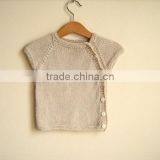 Beige Baby Knitted Sweater Left Front With Buttons Newborn Fashion Wear thumbnail-2
