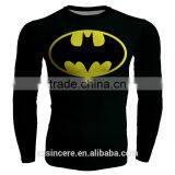 Men's Compression Polyster T-shirt Superhero Running Cycling Base Tee Tops thumbnail-3