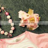 2.14 Valentine Pink/golden Heart Aztec Pant Baby Kids Wear Girls Spring Clothes With Matching Necklace and bw Set thumbnail-2