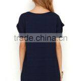 2015Latest Ladies Western Dress Designs Roll Sleeves Shift Dress for Women thumbnail-6